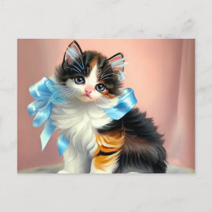 illustratie Calico Kitten Briefkaart
