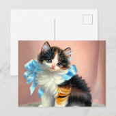  illustratie Calico Kitten Briefkaart (Voorkant / Achterkant)