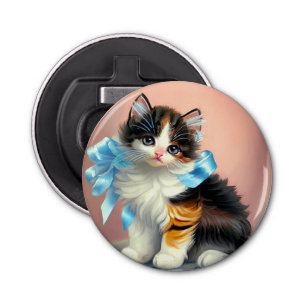  illustratie Calico Kitten Button Flesopener