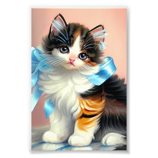  illustratie Calico Kitten Foto Afdruk (Voorkant)