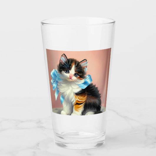 illustratie Calico Kitten Glas (Voorkant)