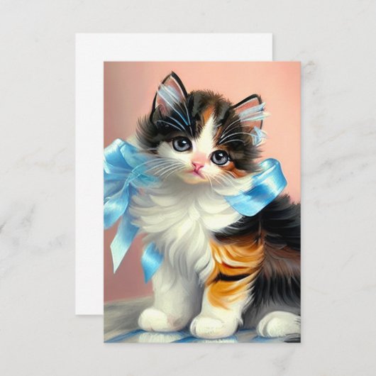  illustratie Calico Kitten Informatiekaartje (Voorkant / Achterkant)