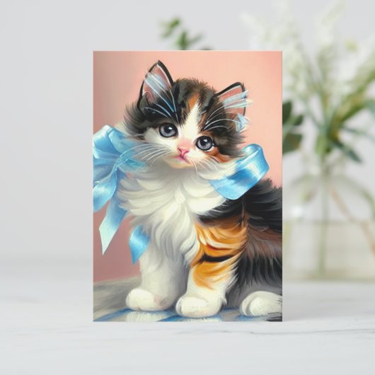  illustratie Calico Kitten Informatiekaartje (Staand voorkant)