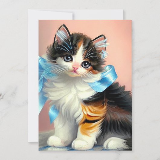  illustratie Calico Kitten Kaart (Voorkant)