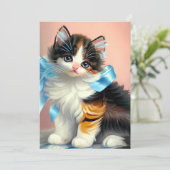  illustratie Calico Kitten Kaart (Staand voorkant)