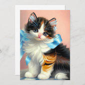  illustratie Calico Kitten Kaart (Voorkant / Achterkant)