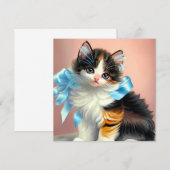 illustratie Calico Kitten Kaart (Voorkant / Achterkant)