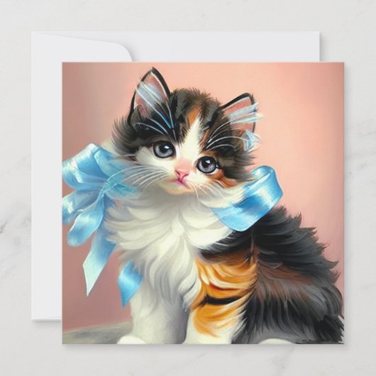 illustratie Calico Kitten Kaart (Voorkant)