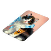 illustratie Calico Kitten Magneet (Linkerzijde)