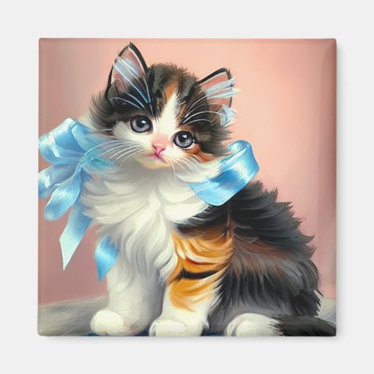  illustratie Calico Kitten Magneet (Voorkant)