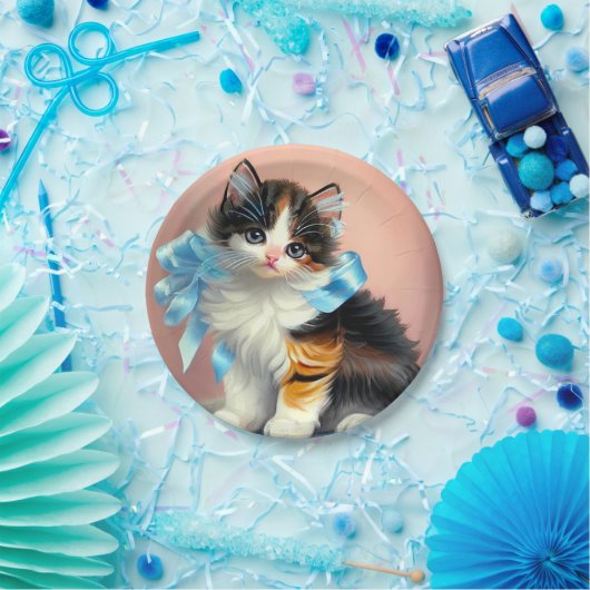 illustratie Calico Kitten Papieren Bordje (Feest)