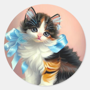 illustratie Calico Kitten Ronde Sticker