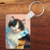  illustratie Calico Kitten Sleutelhanger (Achterkant)
