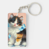 illustratie Calico Kitten Sleutelhanger (achterkant)