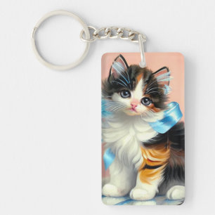 illustratie Calico Kitten Sleutelhanger