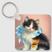 illustratie Calico Kitten Sleutelhanger (Voorkant)