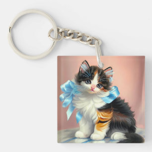 illustratie Calico Kitten Sleutelhanger