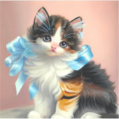 illustratie Calico Kitten Sticker (Voorkant)