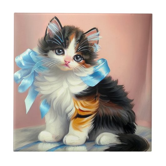  illustratie Calico Kitten Tegeltje (Voorkant)