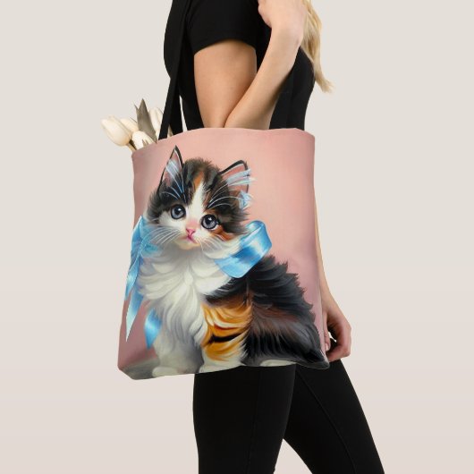  illustratie Calico Kitten Tote Bag (Dichtbij)