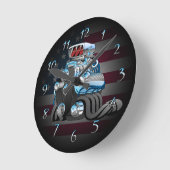 Illustratie Cartoon Hotrod Racing Car Engine Ronde Klok (Hoek)