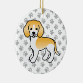 Illustratie Cartoon Lemon and White Beagle Dog Keramisch Ornament (Rechts)