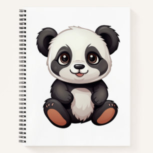 illustratie cartoon panda notitieboek