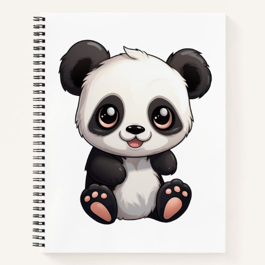 illustratie cartoon panda notitieboek (Voorkant)