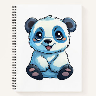 illustratie cartoon panda notitieboek