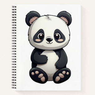 illustratie cartoon panda notitieboek
