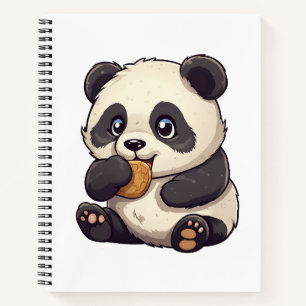 illustratie cartoon panda notitieboek
