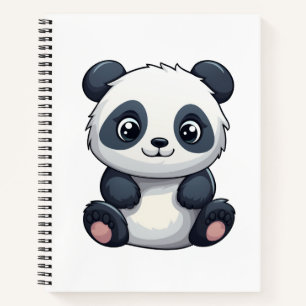 illustratie cartoon panda notitieboek