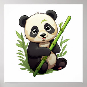 illustratie cartoon panda poster