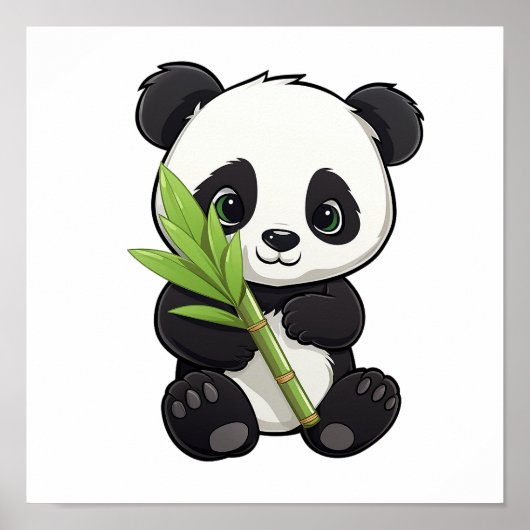 illustratie cartoon panda poster (Voorkant)