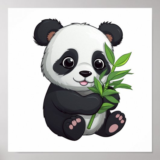 illustratie cartoon panda poster (Voorkant)