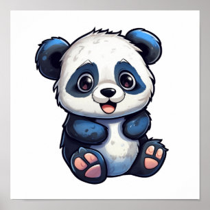 illustratie cartoon panda poster