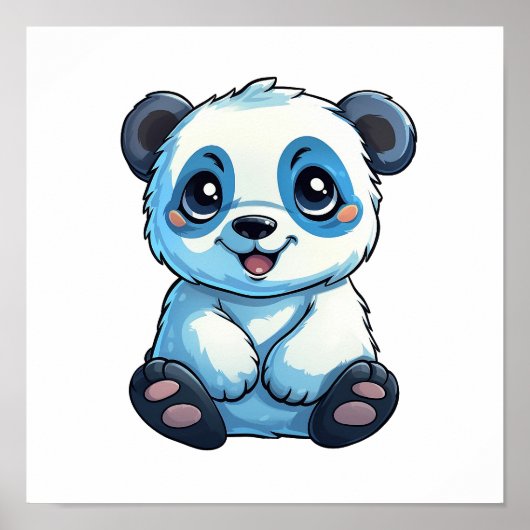 illustratie cartoon panda poster (Voorkant)