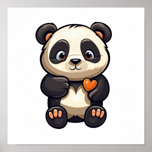 illustratie cartoon panda poster (Voorkant)