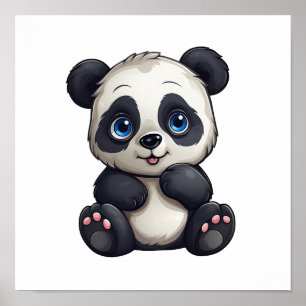 illustratie cartoon panda poster
