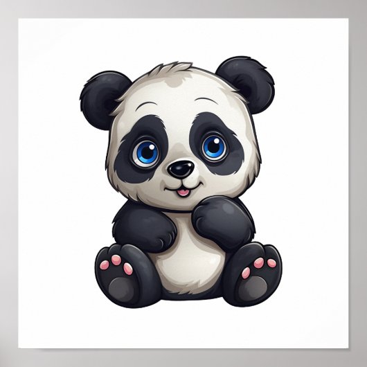 illustratie cartoon panda poster (Voorkant)