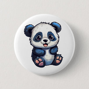 illustratie cartoon panda ronde button 5,7 cm