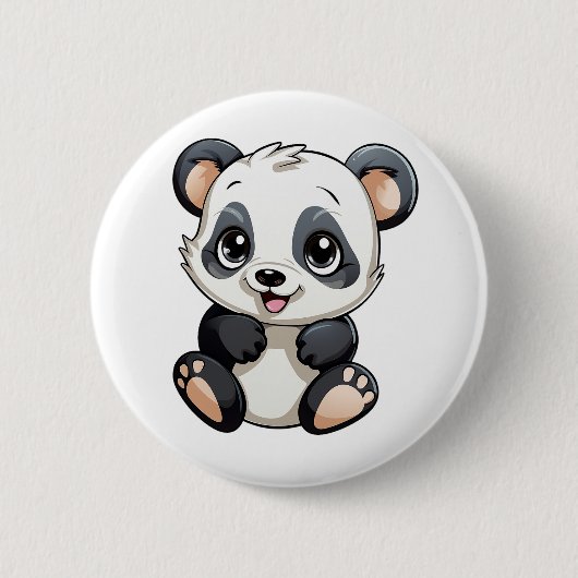 illustratie cartoon panda ronde button 5,7 cm (Voorkant)