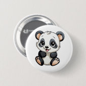 illustratie cartoon panda ronde button 5,7 cm (Voorkant /achterkant)