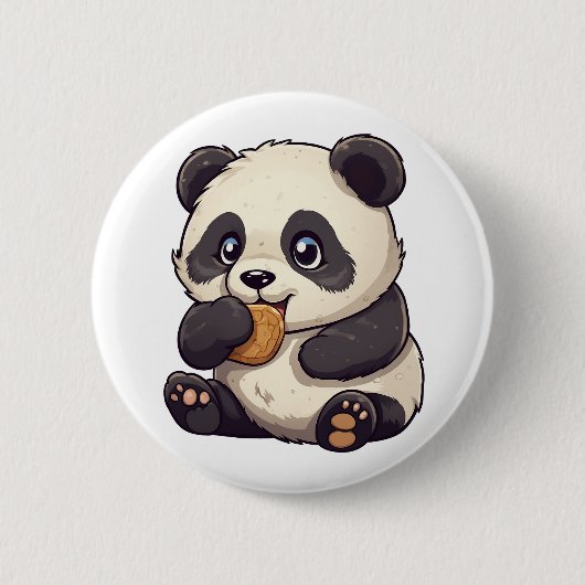 illustratie cartoon panda ronde button 5,7 cm (Voorkant)