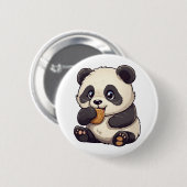illustratie cartoon panda ronde button 5,7 cm (Voorkant /achterkant)