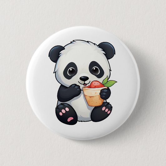 illustratie cartoon panda ronde button 5,7 cm (Voorkant)