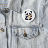illustratie cartoon panda ronde button 5,7 cm (In situ)