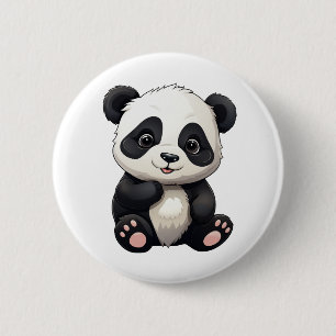 illustratie cartoon panda ronde button 5,7 cm