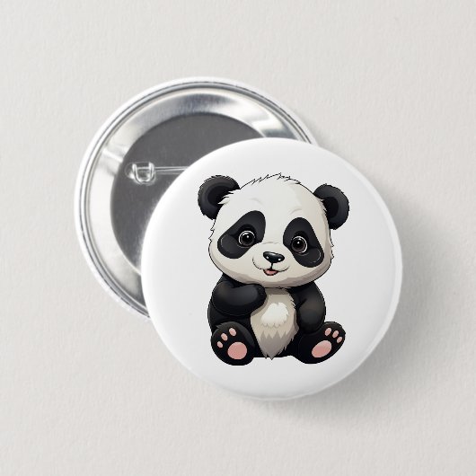 illustratie cartoon panda ronde button 5,7 cm (Voorkant /achterkant)