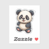 illustratie cartoon panda sticker (Vel)
